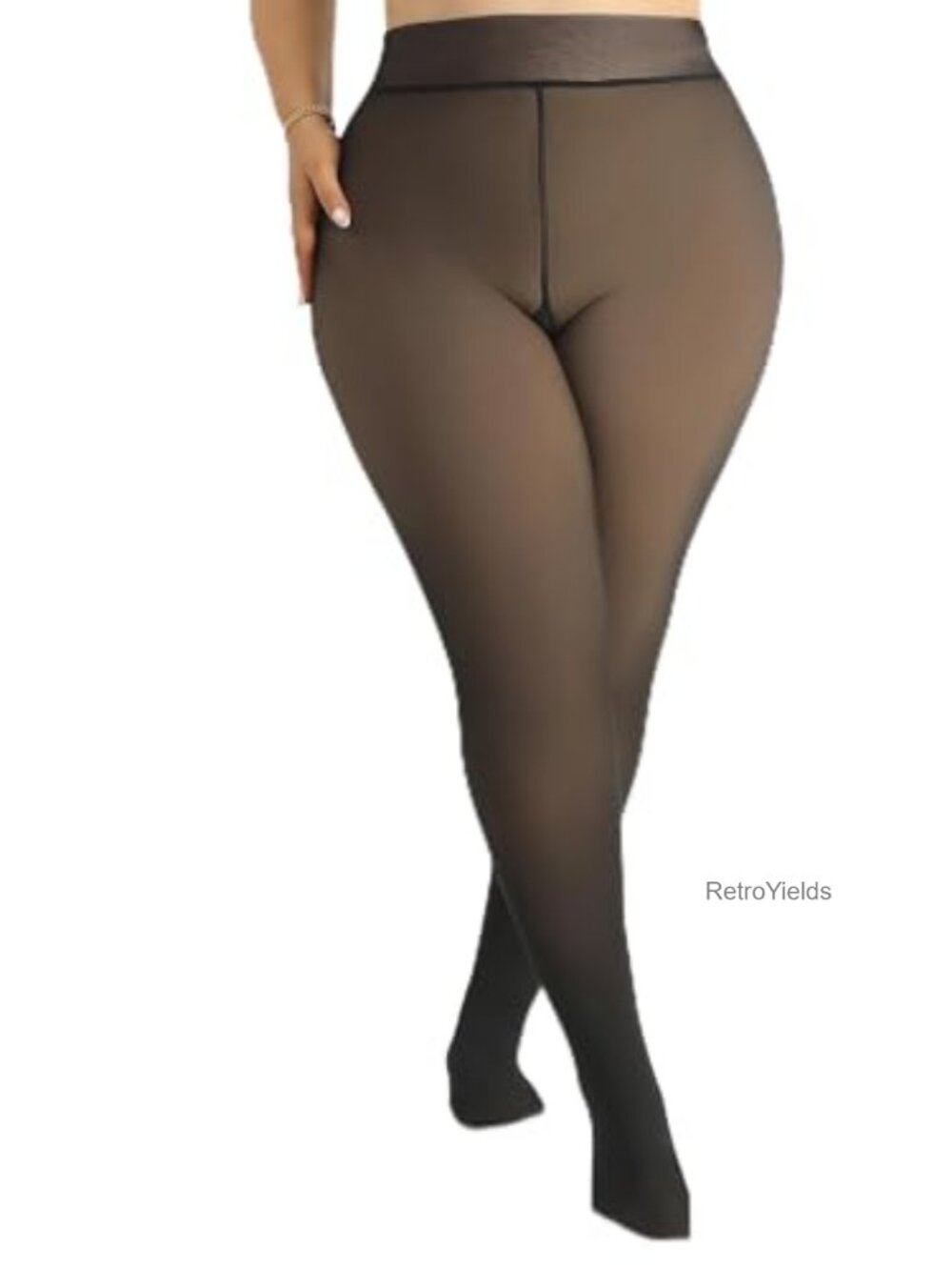Plus Size Fleece Lined Thermal Tights Tall Winter Pantyhose
